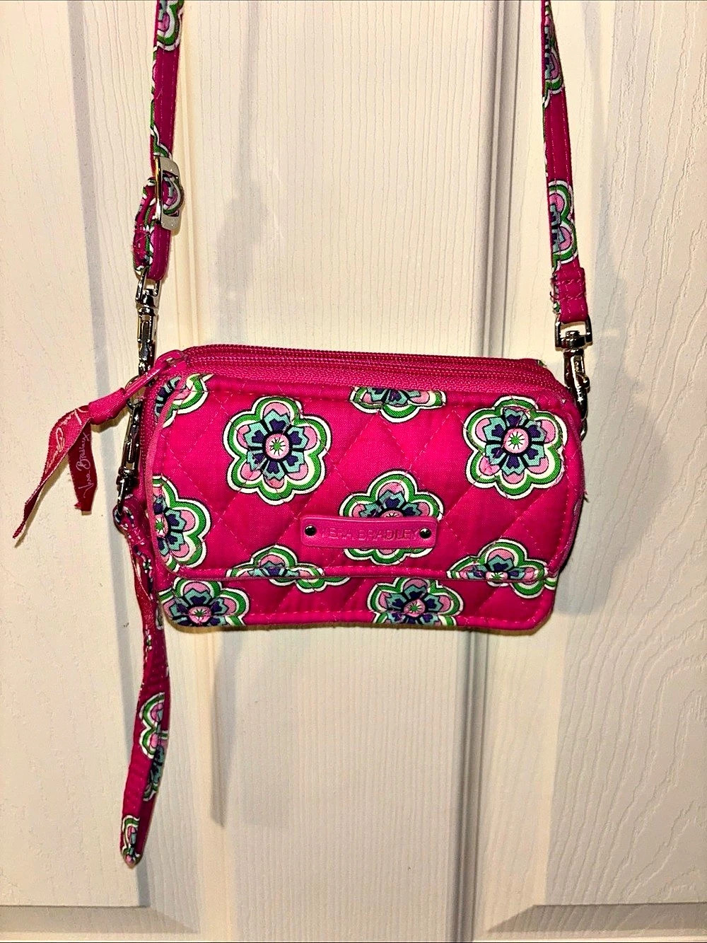 Vera Bradley All in One Crossbody Floral in Pink & Green